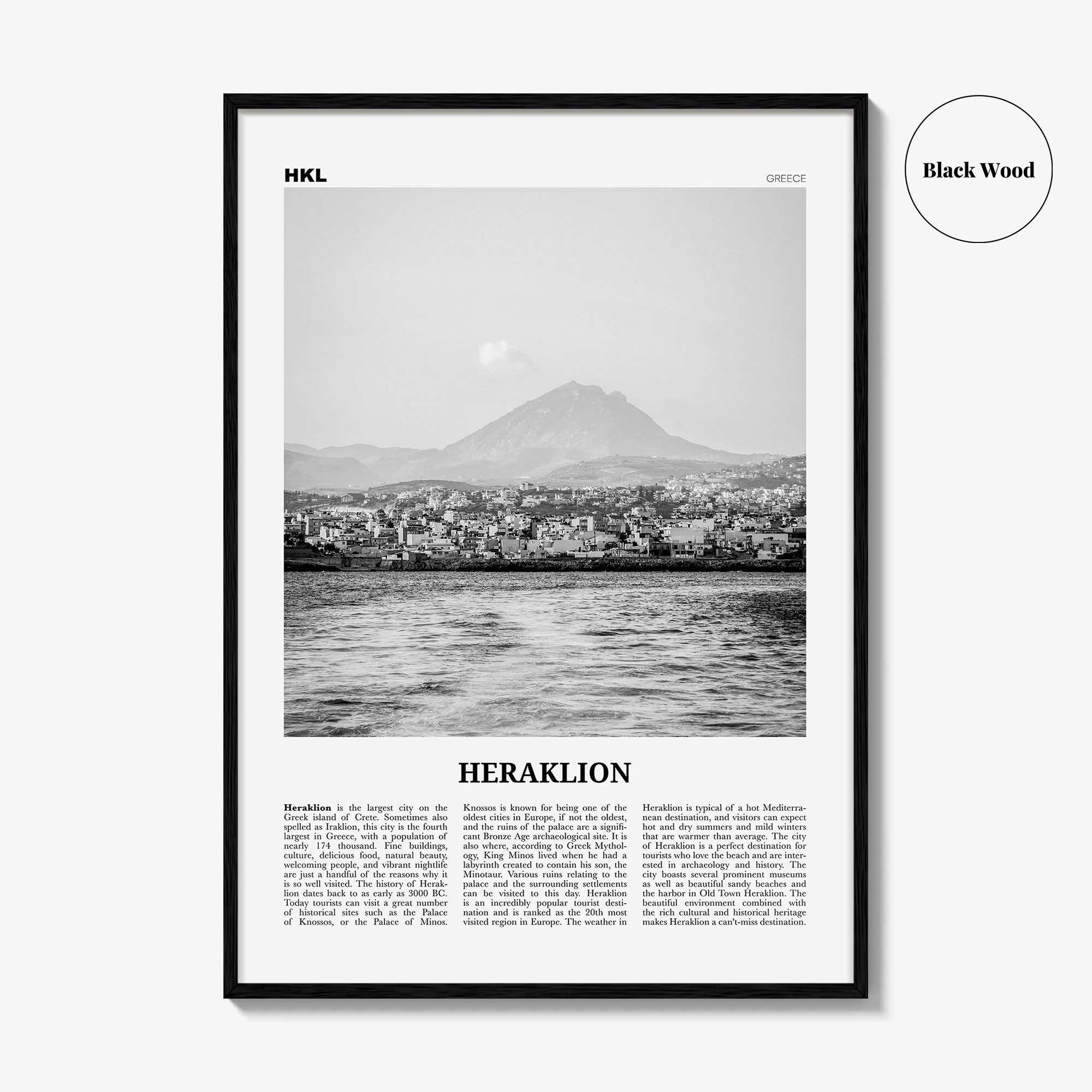 Heraklion Print Black and White, Heraklion Wall Art, Heraklion Poster, Heraklion Photo, Heraklion Wall, Greece, Iraklion, Ηράκλειο, Irákleio