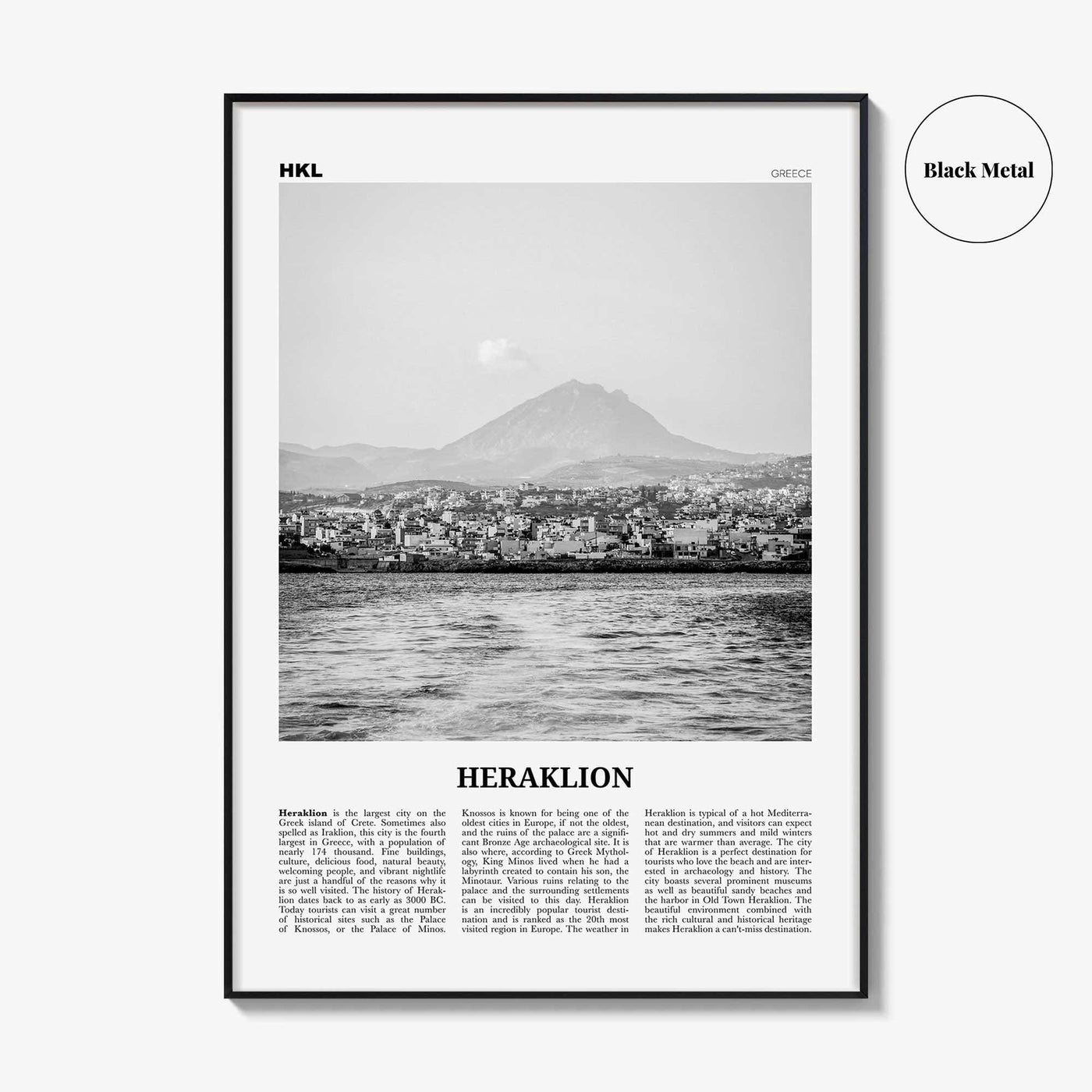 Heraklion Print Black and White, Heraklion Wall Art, Heraklion Poster, Heraklion Photo, Heraklion Wall, Greece, Iraklion, Ηράκλειο, Irákleio