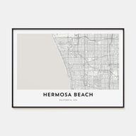 Hermosa Beach Map Landscape Poster
