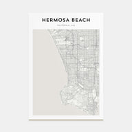 Hermosa Beach Map Portrait Poster