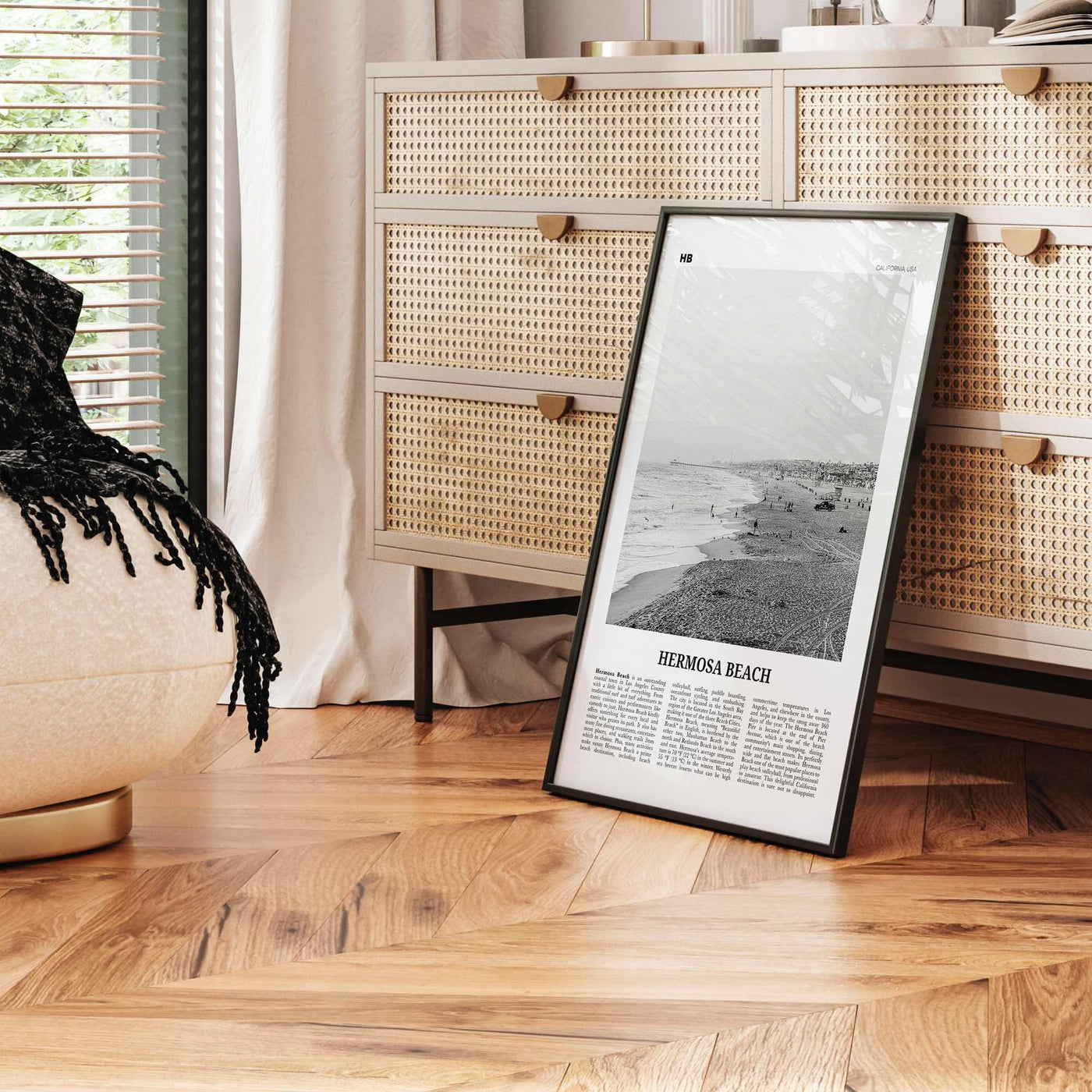 Hermosa Beach Print Black and White No 1, Hermosa Beach Wall Art, Hermosa Beach Poster, Hermosa Beach Photo, California, USA