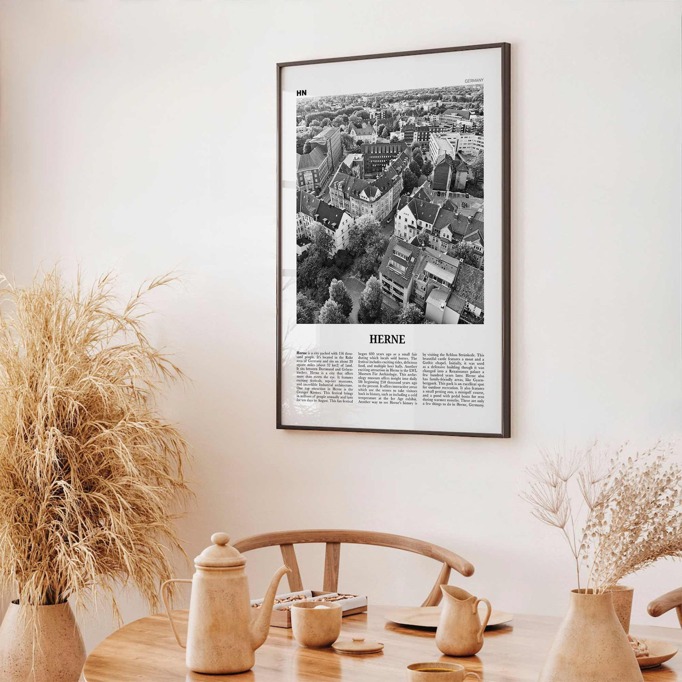 Herne Print Black and White, Herne Wall Art, Herne Poster, Herne Photo, Herne Wall Décor, Herne Map, Germany