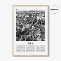 Herne Print Black and White, Herne Wall Art, Herne Poster, Herne Photo, Herne Wall Décor, Herne Map, Germany