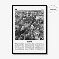 Herne Print Black and White, Herne Wall Art, Herne Poster, Herne Photo, Herne Wall Décor, Herne Map, Germany