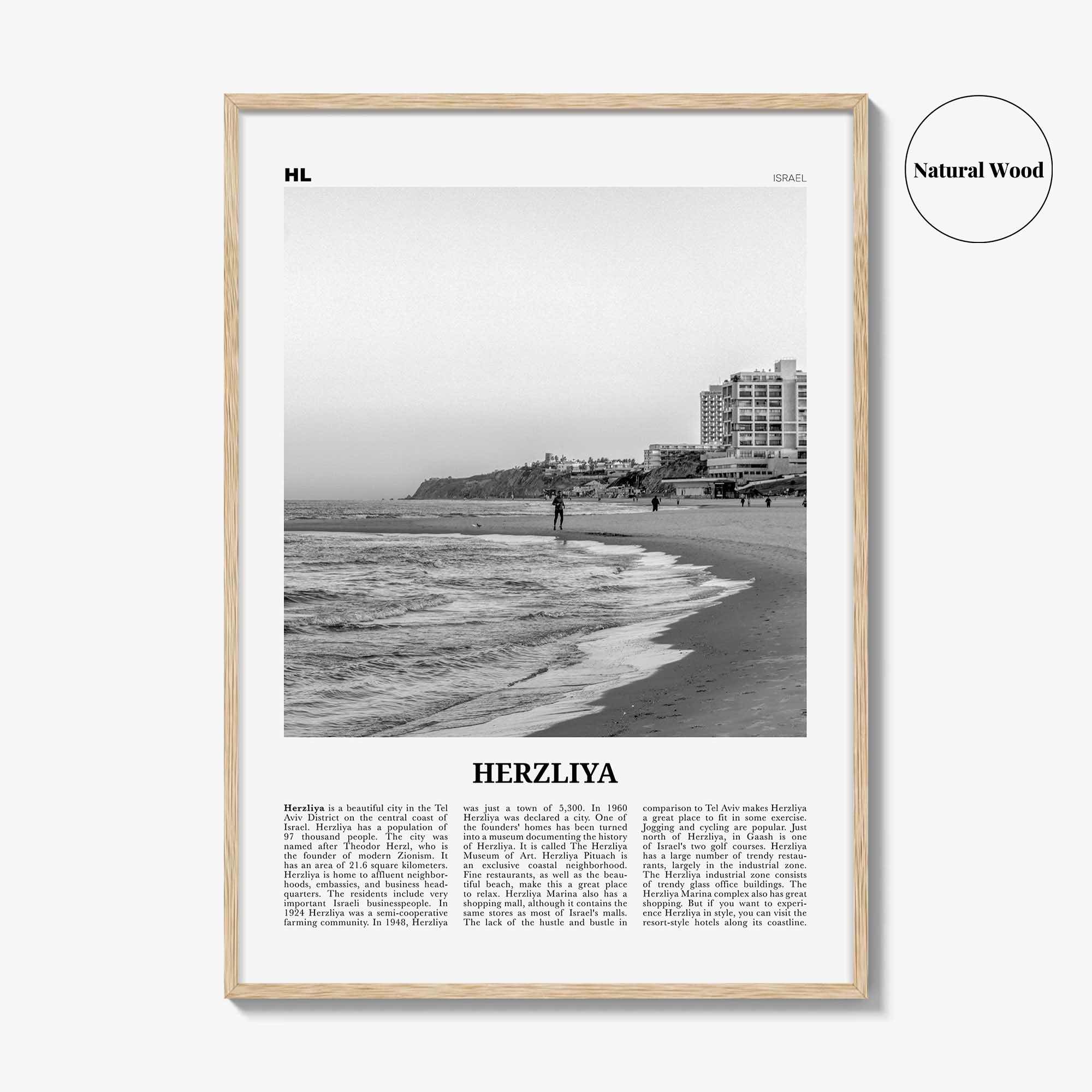 Herzliya Print Black and White, Herzliya Wall Art, Herzliya Poster, Herzliya Photo, Herzliya Map, Herzliya Wall Decor, Israel