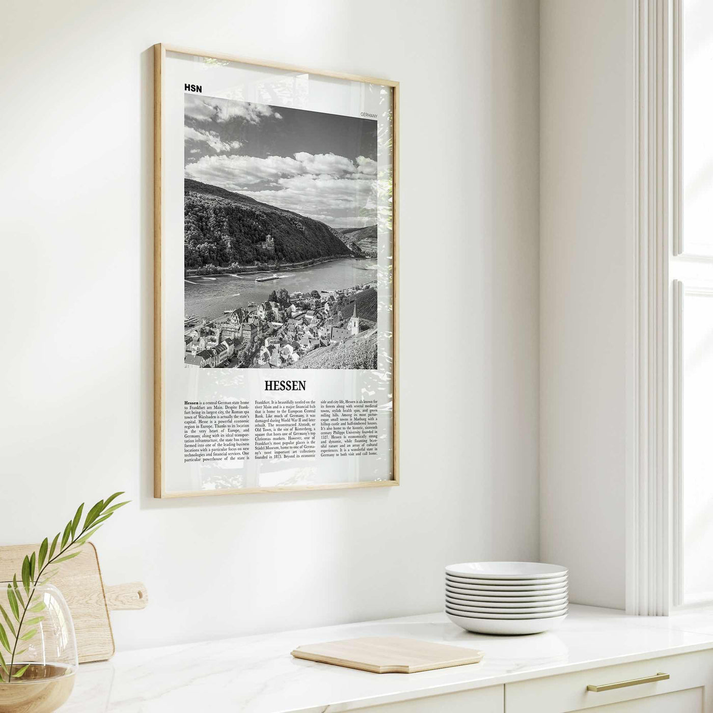 Hessen Print Black and White, Hessen Wall Art, Hessen Poster, Hessen Photo, Hessen Wall Décor, Hessen Map, Germany