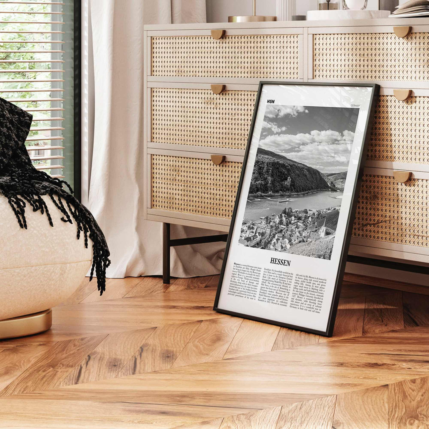 Hessen Print Black and White, Hessen Wall Art, Hessen Poster, Hessen Photo, Hessen Wall Décor, Hessen Map, Germany