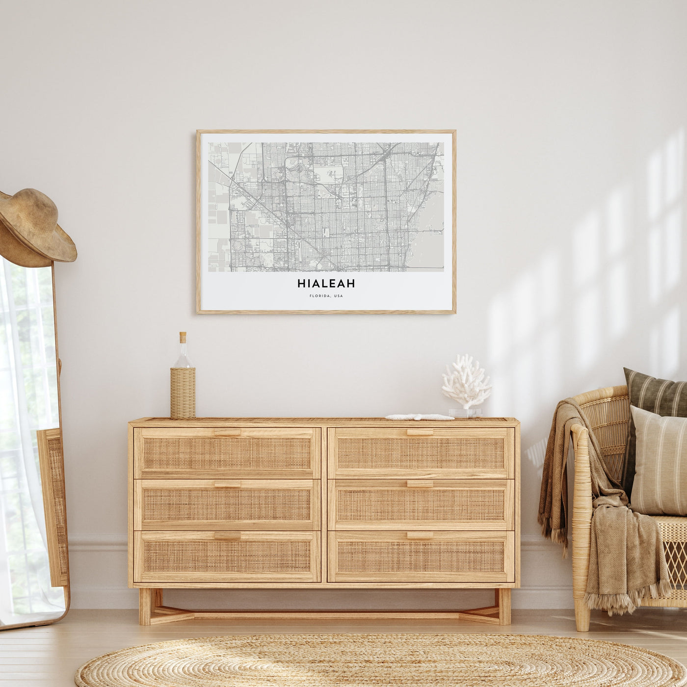 Hialeah Map Landscape Poster