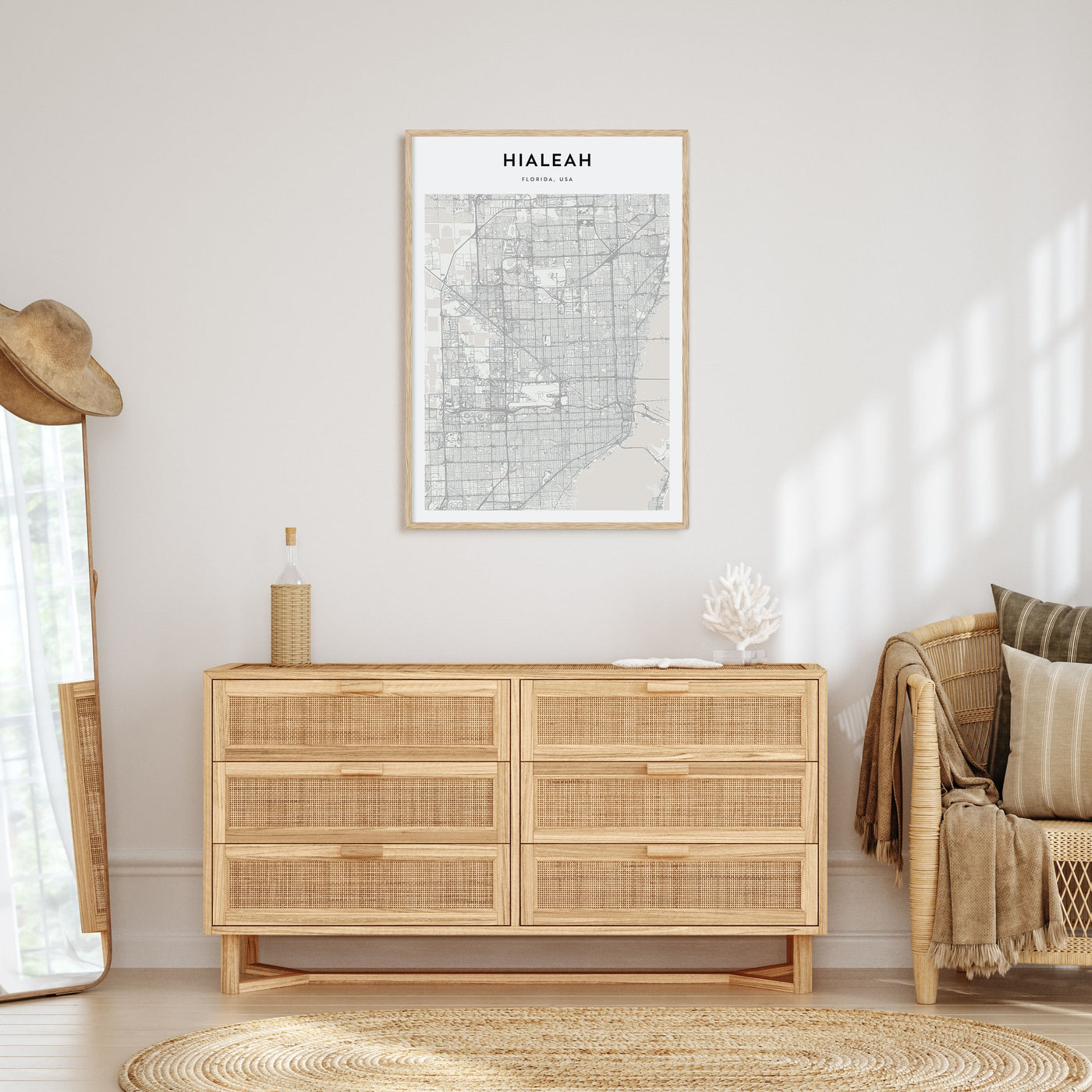 Hialeah Map Portrait Poster