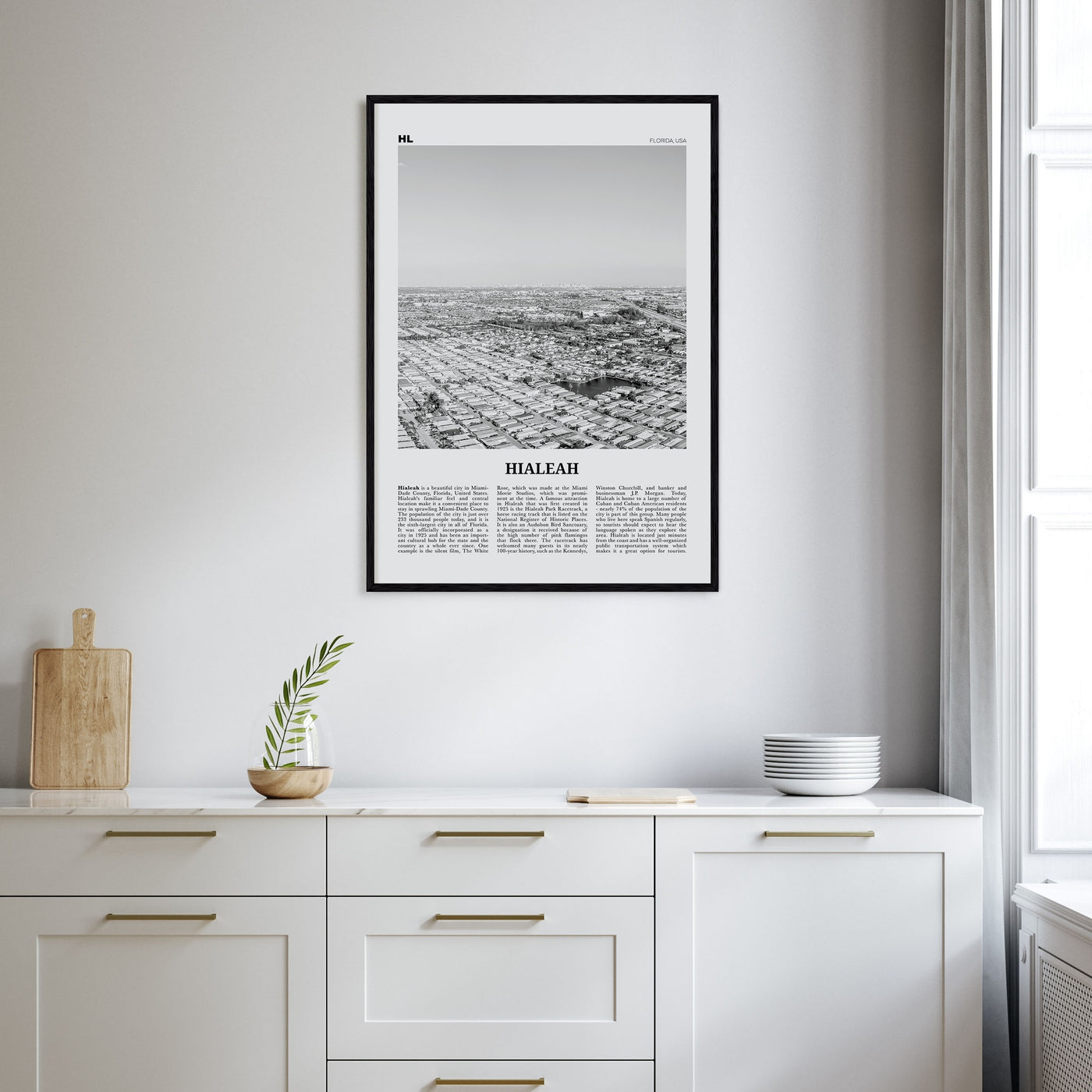 Hialeah Travel B&W Poster