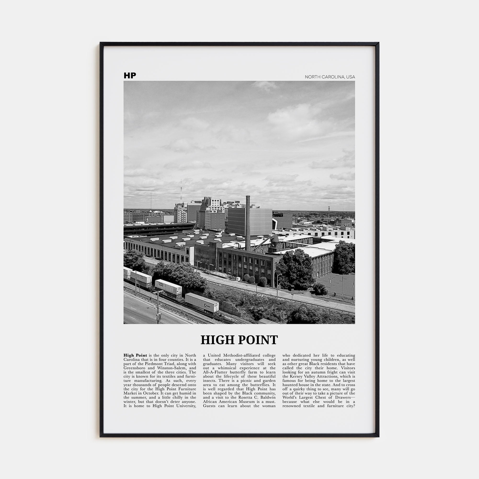 High Point Travel B&W Poster