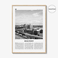 High Point Print Black and White, High Point Wall Art, High Point Poster, High Point Photo, High Point Wall Décor, North Carolina, USA