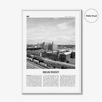 High Point Print Black and White, High Point Wall Art, High Point Poster, High Point Photo, High Point Wall Décor, North Carolina, USA