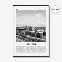 High Point Print Black and White, High Point Wall Art, High Point Poster, High Point Photo, High Point Wall Décor, North Carolina, USA