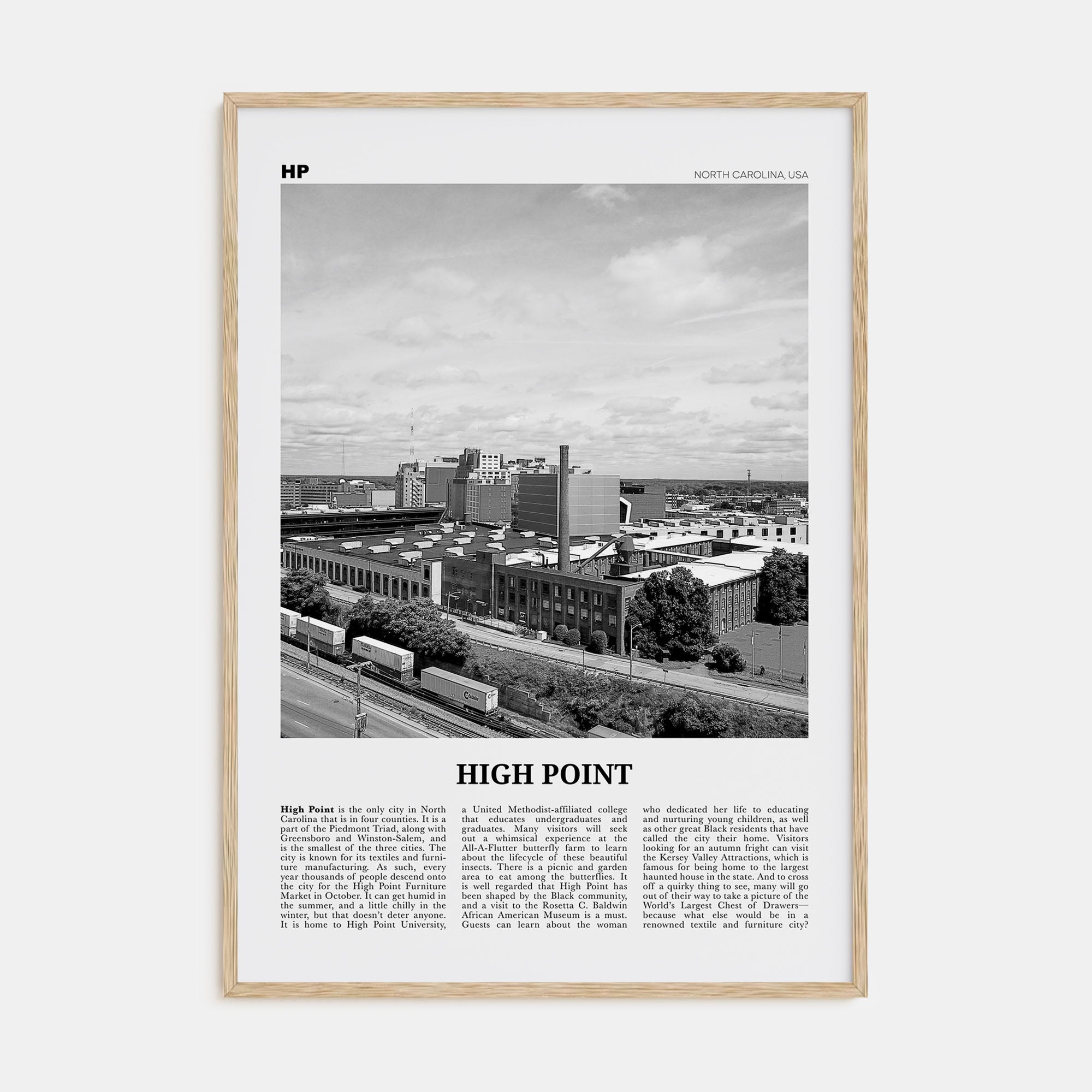 High Point Travel B&W Poster