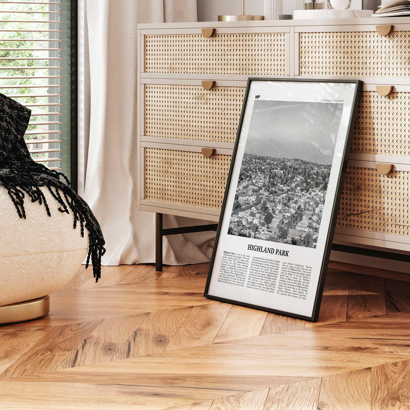 Highland Park Print Black and White, Highland Park Wall Art, Highland Park Poster, Highland Park Photo, Los Angeles, California