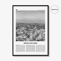 Highland Park Print Black and White, Highland Park Wall Art, Highland Park Poster, Highland Park Photo, Los Angeles, California