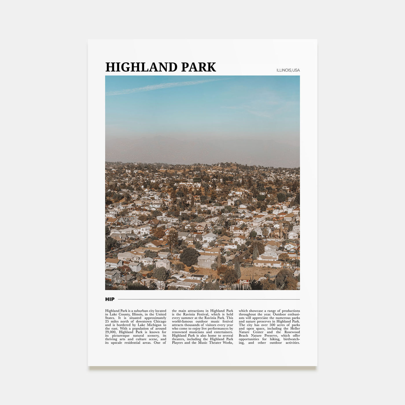 Highland Park Travel Color Poster