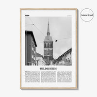 Hildesheim Print Black and White, Hildesheim Wall Art, Hildesheim Poster, Hildesheim Photo, Hildesheim Wall Décor, Hildesheim Map, Germany