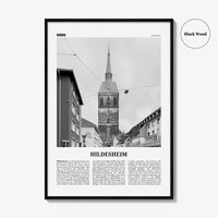 Hildesheim Print Black and White, Hildesheim Wall Art, Hildesheim Poster, Hildesheim Photo, Hildesheim Wall Décor, Hildesheim Map, Germany