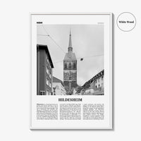 Hildesheim Print Black and White, Hildesheim Wall Art, Hildesheim Poster, Hildesheim Photo, Hildesheim Wall Décor, Hildesheim Map, Germany