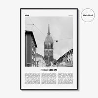 Hildesheim Print Black and White, Hildesheim Wall Art, Hildesheim Poster, Hildesheim Photo, Hildesheim Wall Décor, Hildesheim Map, Germany
