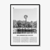 Hillsborough County Print Black and White, Hillsborough Wall Art, Hillsborough Poster, Hillsborough Photo, Wall Décor, Hillsborough Map
