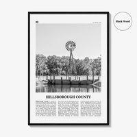 Hillsborough County Print Black and White, Hillsborough Wall Art, Hillsborough Poster, Hillsborough Photo, Wall Décor, Hillsborough Map