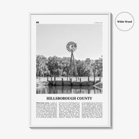 Hillsborough County Print Black and White, Hillsborough Wall Art, Hillsborough Poster, Hillsborough Photo, Wall Décor, Hillsborough Map