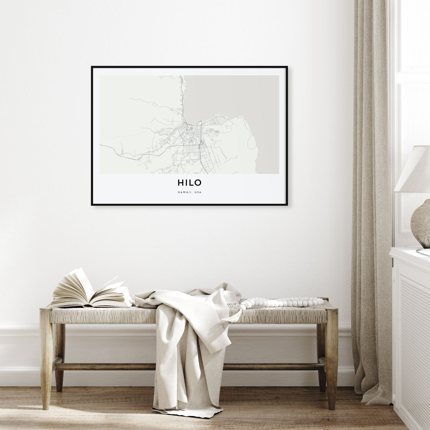 Hilo Map Landscape Poster