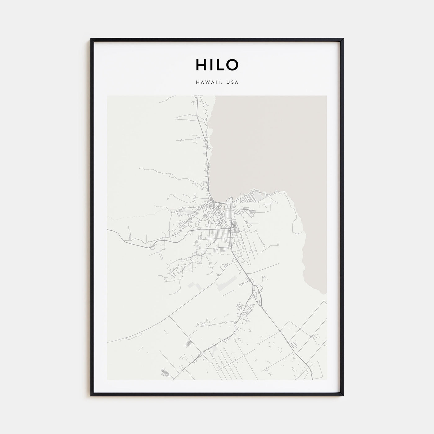 Hilo Map Portrait Poster