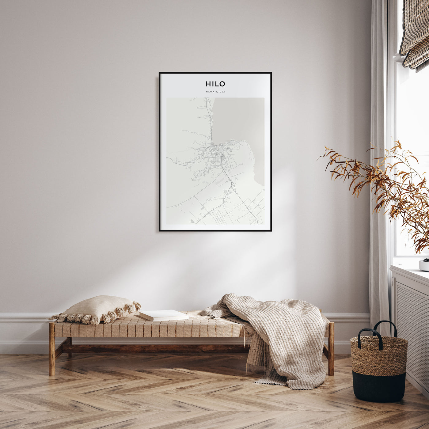 Hilo Map Portrait Poster