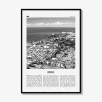 Hilo Print Black and White, Hilo Wall Art, Hilo Poster, Hilo Photo, Hilo Wall Décor, Hilo Map, Hawaii, USA