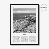Hilo Print Black and White, Hilo Wall Art, Hilo Poster, Hilo Photo, Hilo Wall Décor, Hilo Map, Hawaii, USA