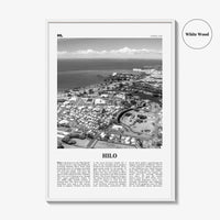 Hilo Print Black and White, Hilo Wall Art, Hilo Poster, Hilo Photo, Hilo Wall Décor, Hilo Map, Hawaii, USA