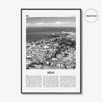 Hilo Print Black and White, Hilo Wall Art, Hilo Poster, Hilo Photo, Hilo Wall Décor, Hilo Map, Hawaii, USA