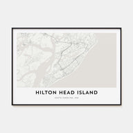 Hilton Head Island Map Landscape Poster