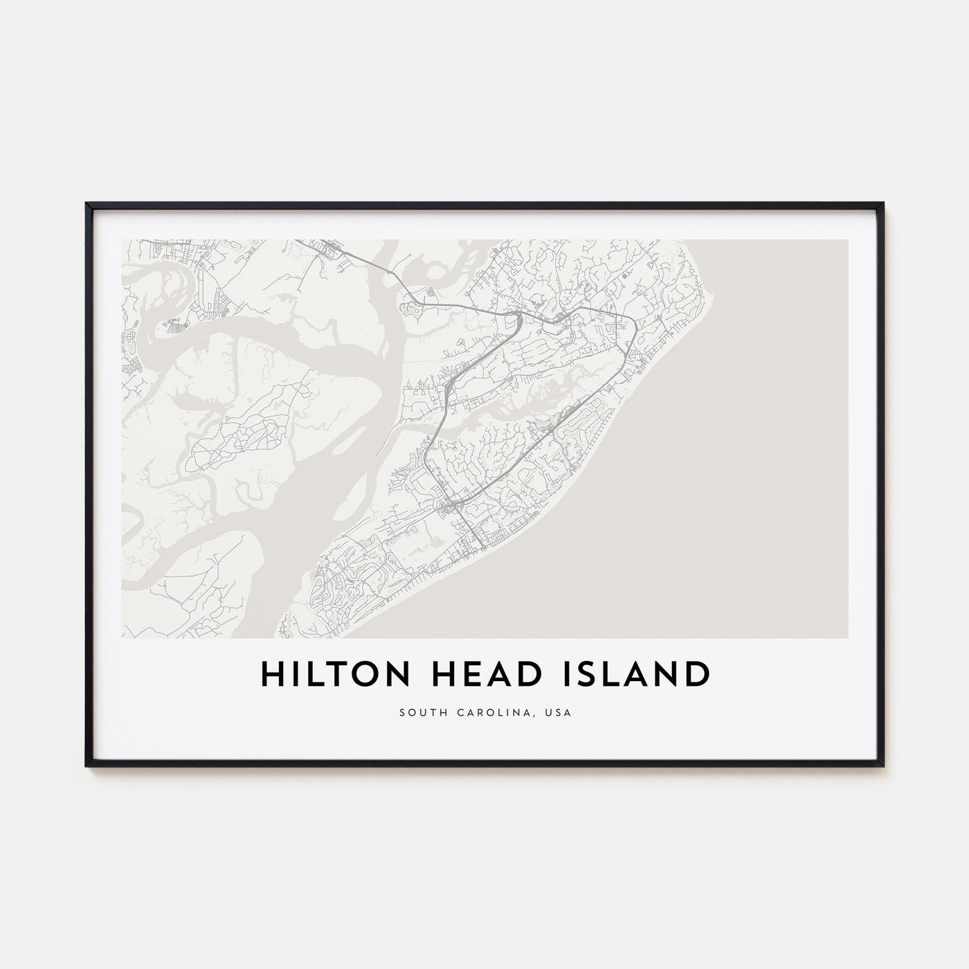 Hilton Head Island Map Landscape Poster