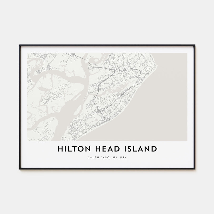 Hilton Head Island Map Landscape Poster