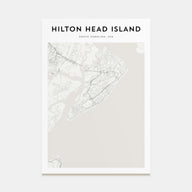 Hilton Head Island Map Portrait Poster