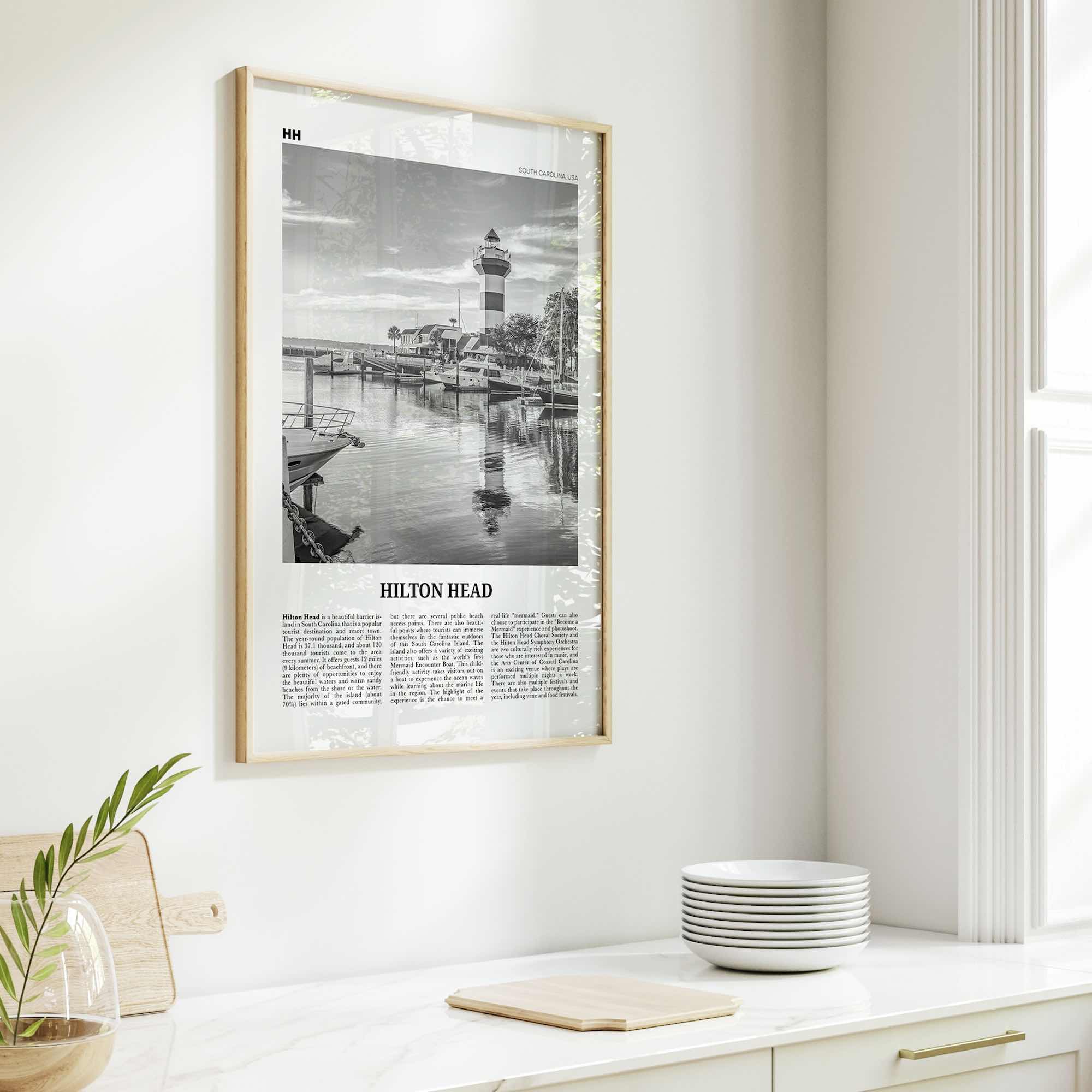 Hilton Head Island Print Black and White, Hilton Head Wall Art, Hilton Head Poster, Hilton Head Photo, Hilton Head Wall, South Carolina, USA