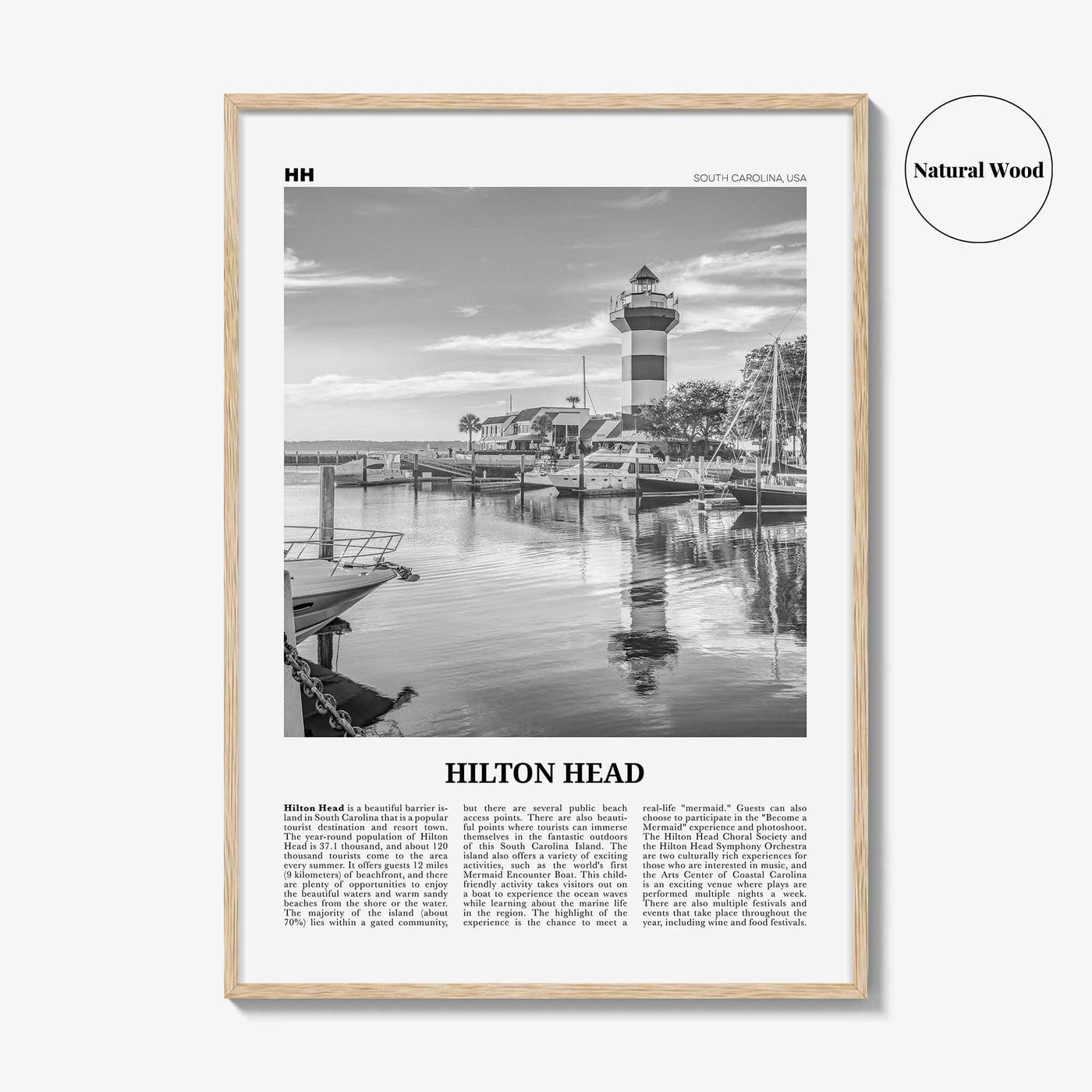 Hilton Head Island Print Black and White, Hilton Head Wall Art, Hilton Head Poster, Hilton Head Photo, Hilton Head Wall, South Carolina, USA