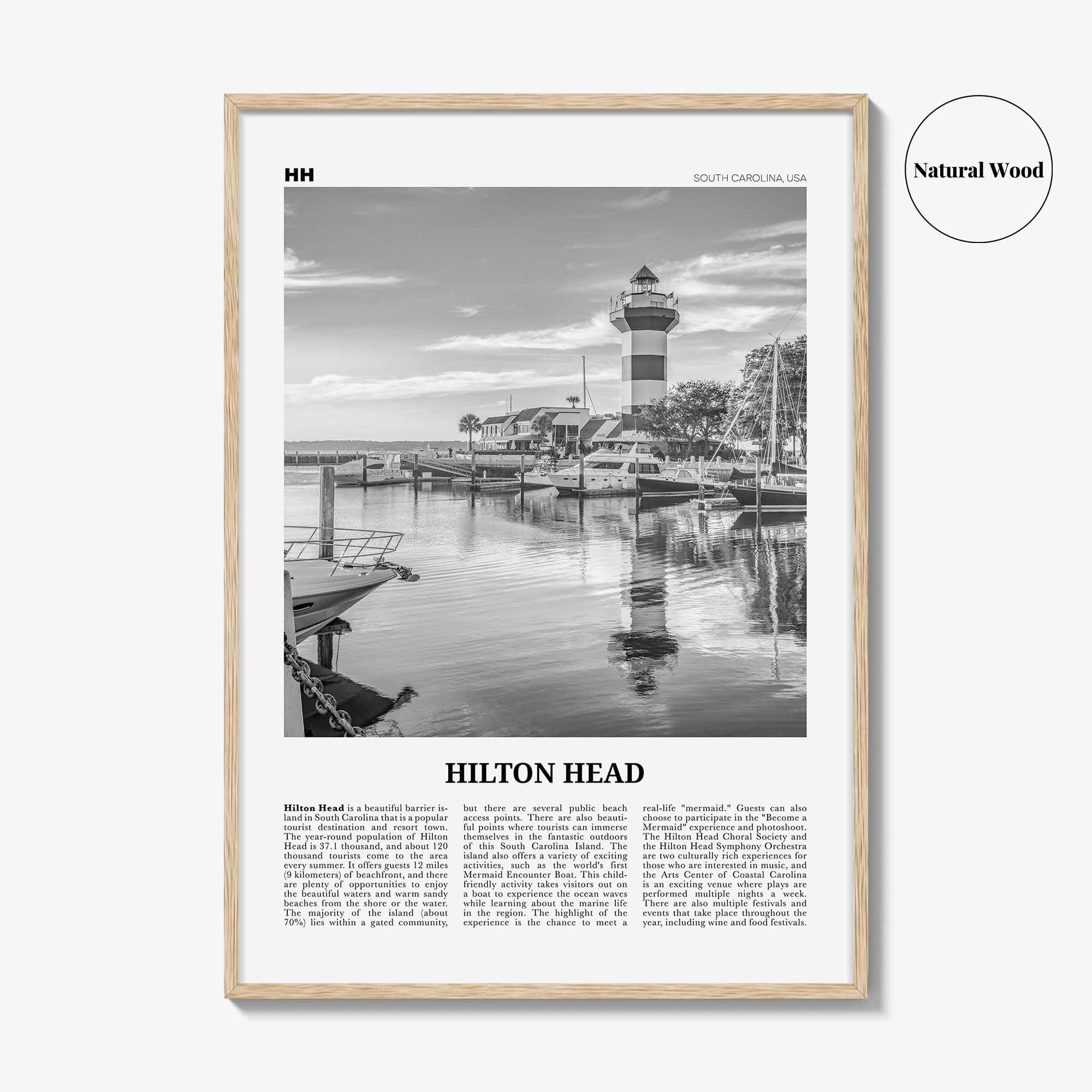 Hilton Head Island Print Black and White, Hilton Head Wall Art, Hilton Head Poster, Hilton Head Photo, Hilton Head Wall, South Carolina, USA