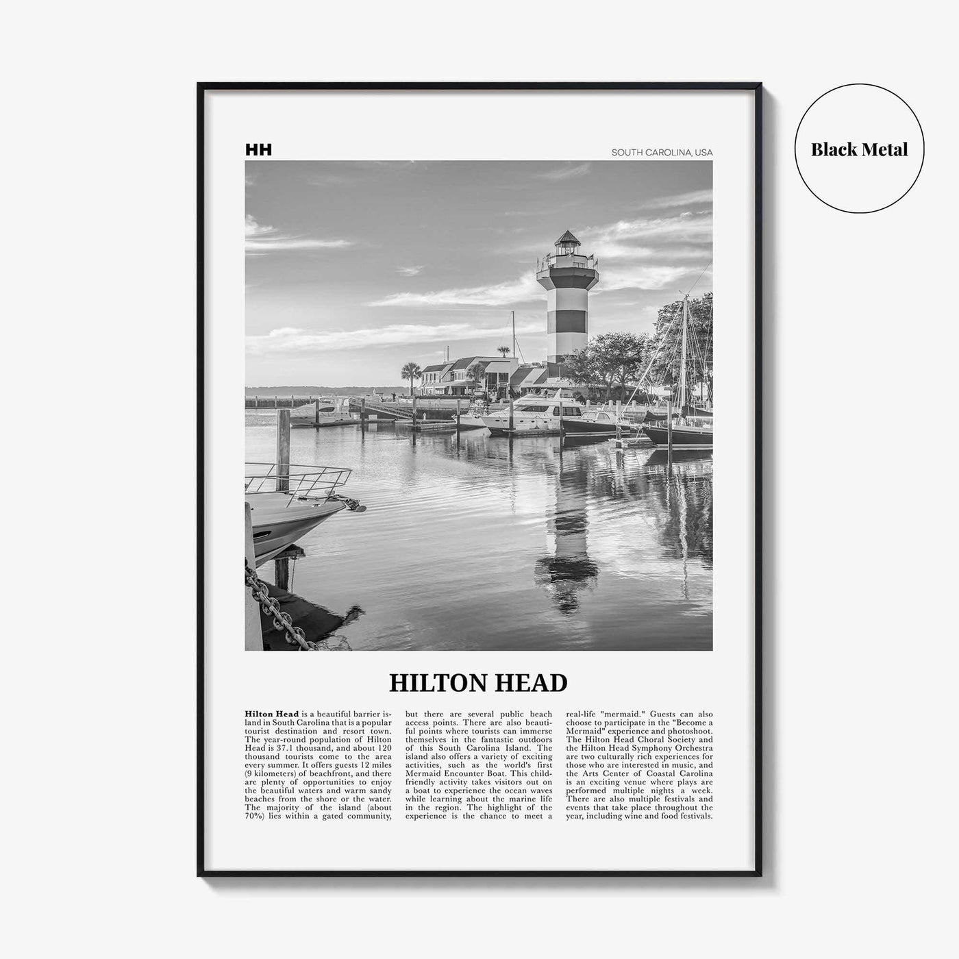 Hilton Head Island Print Black and White, Hilton Head Wall Art, Hilton Head Poster, Hilton Head Photo, Hilton Head Wall, South Carolina, USA