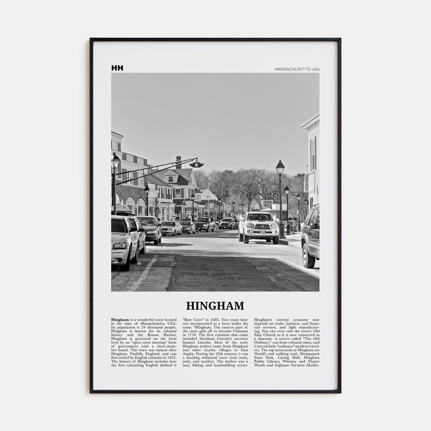 Hingham Travel B&W Poster