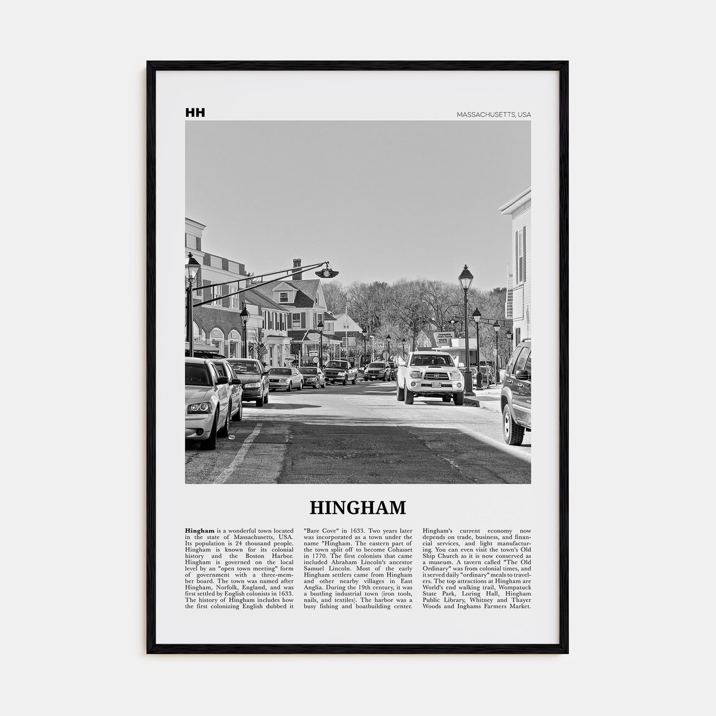 Hingham Travel B&W Poster