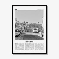 Hingham Print Black and White, Hingham Wall Art, Hingham Poster, Hingham Photo, Hingham Map, Hingham Wall Decor, Massachusetts, USA