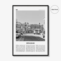 Hingham Print Black and White, Hingham Wall Art, Hingham Poster, Hingham Photo, Hingham Map, Hingham Wall Decor, Massachusetts, USA