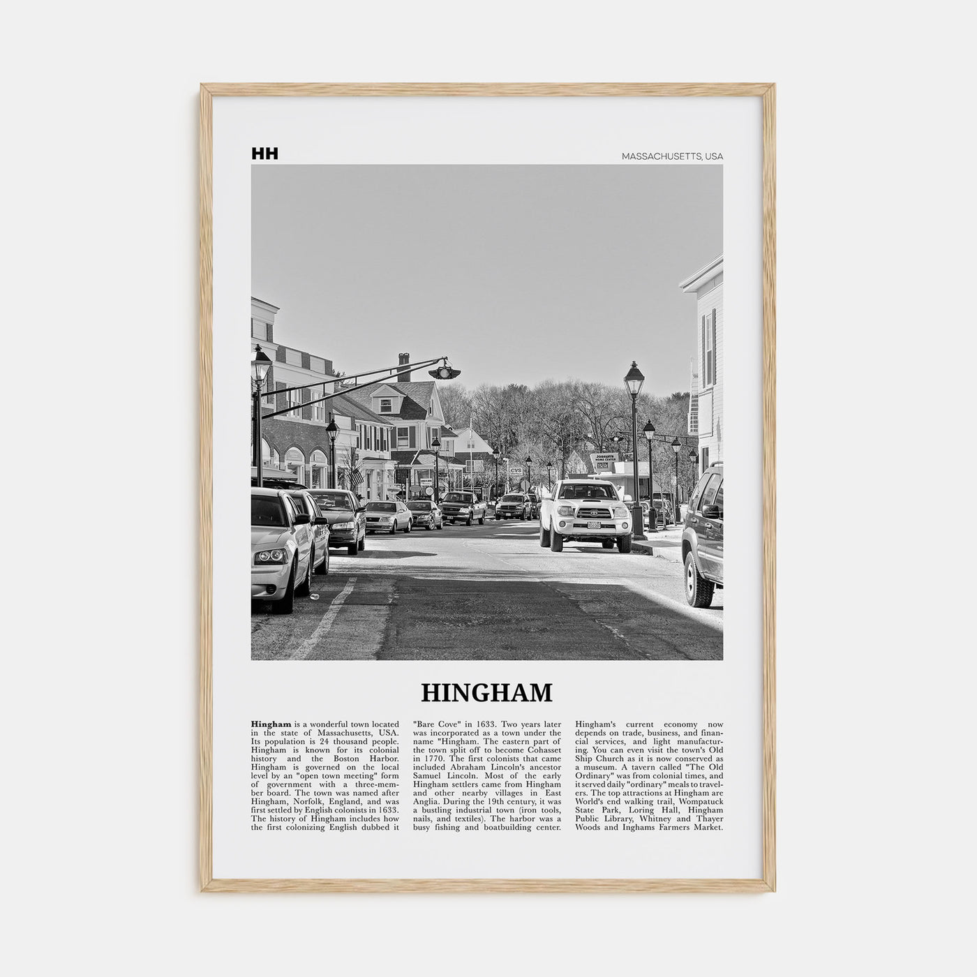 Hingham Travel B&W Poster