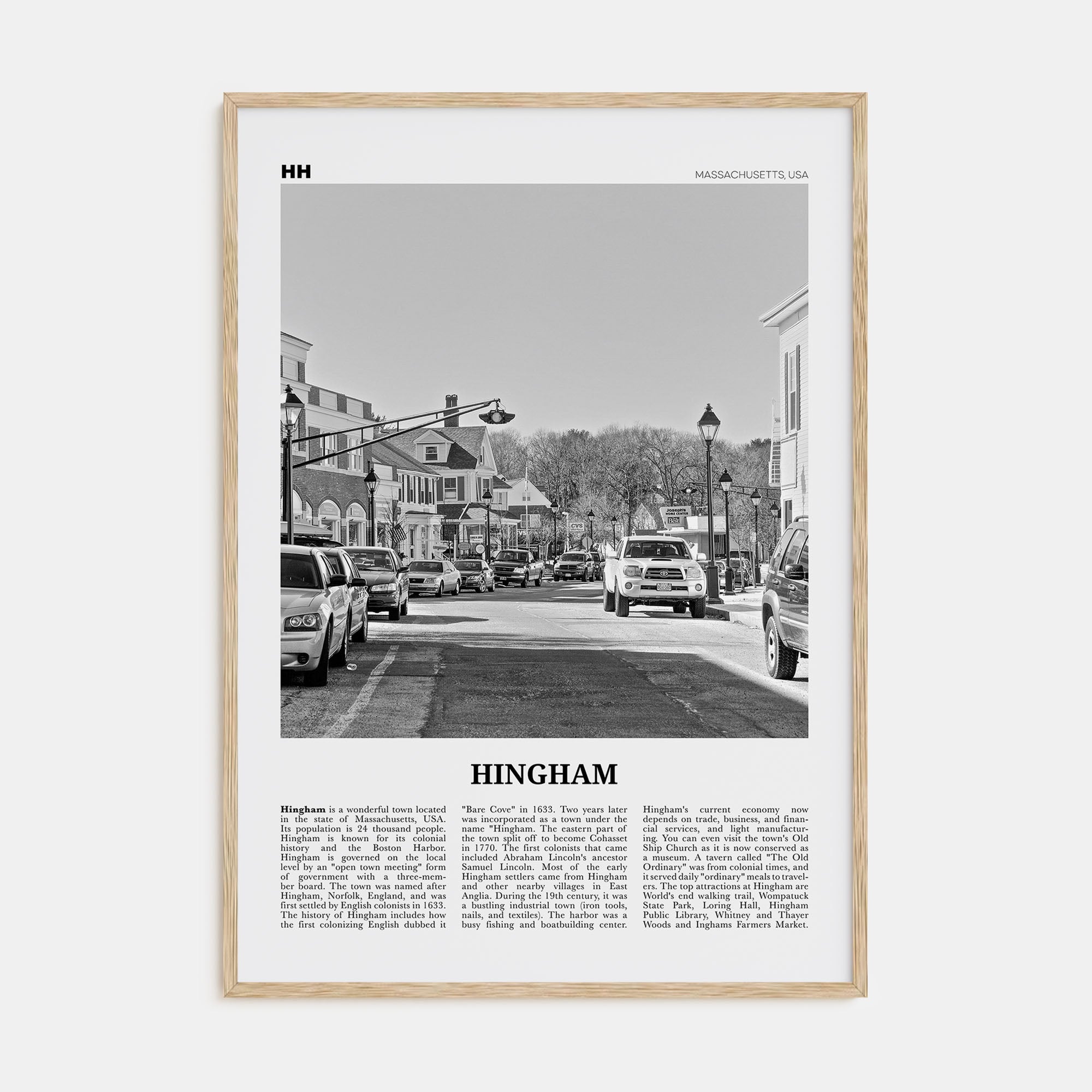 Hingham Travel B&W Poster